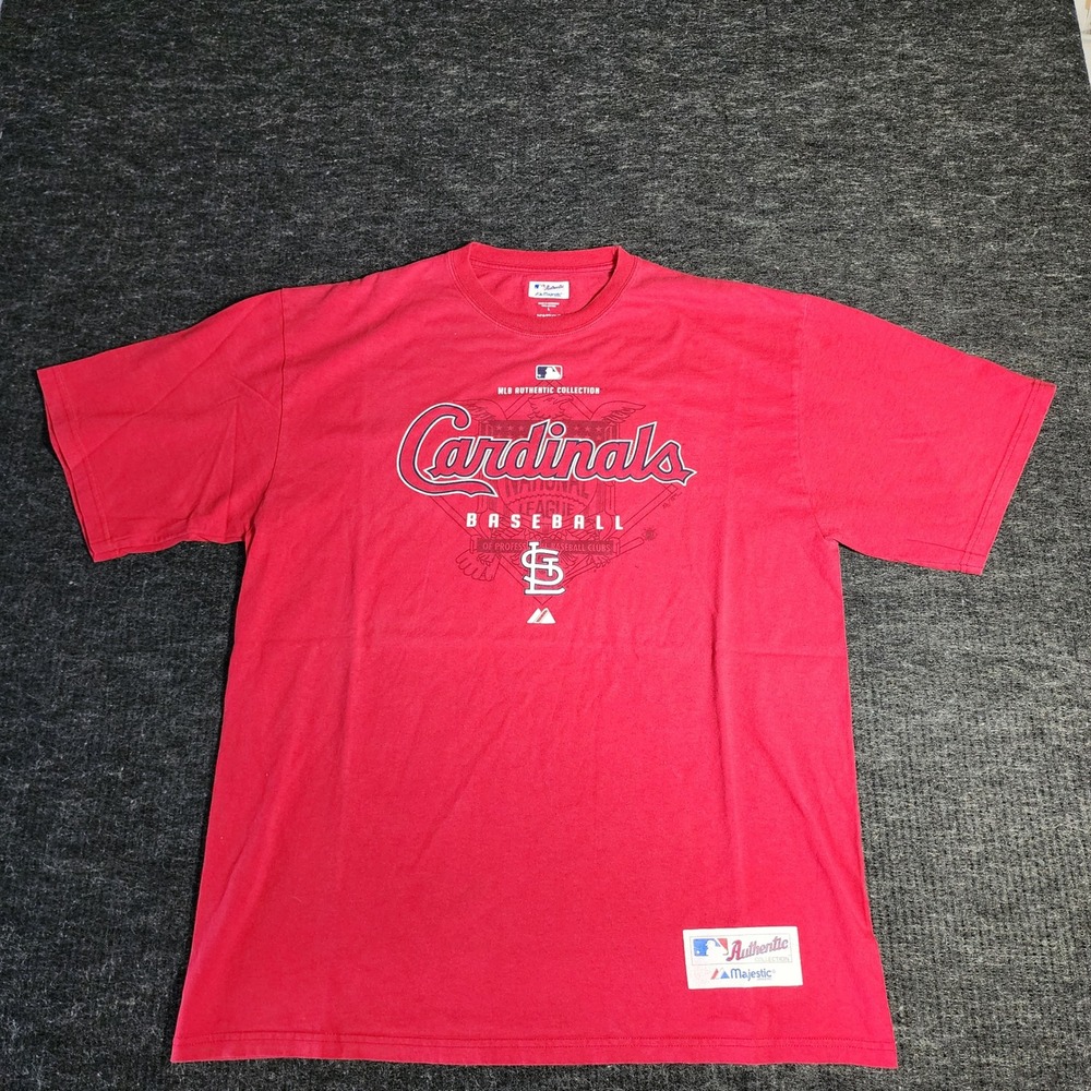 Majestic St Louis Cardinals MLB Authentic Collection Red T-Shirt Mens Large(E6)